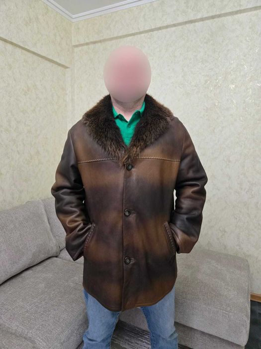 Дублёнка кожаная мужская