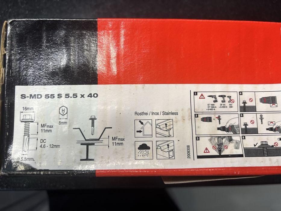 Саморезы Hilti(А2) нержавеющие