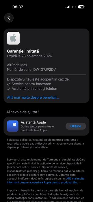 Airpods Max - stare excelenta - cu garantie