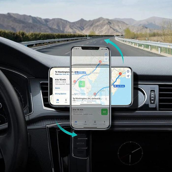 Магнитна стойка за телефон с безжично зареждане 15W за автомобил Държа