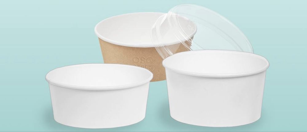 Контейнер для еды картонный круглый 1300мл/Одноразовая посуда
