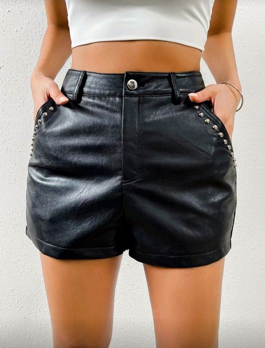 Нови кожени къси панталони размер S/XS