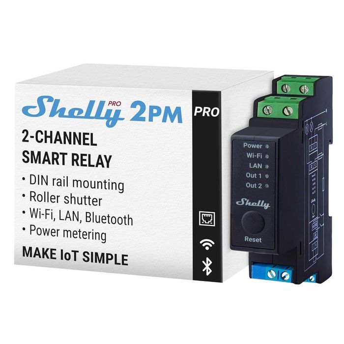 Releu Shelly Pro 2PM - 2 canale cu contor de energie