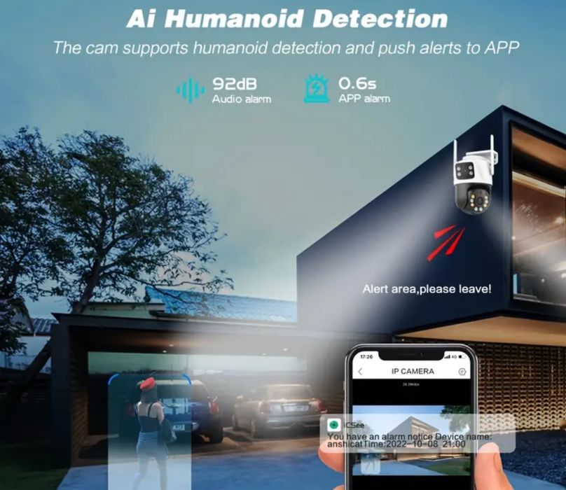 Camera supraveghere wifi lentile dubl  WIRELESS 8MP 4K  iCSee