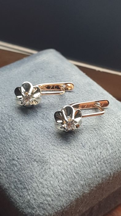 Ссср1984год Московский эксприментальные заводские серьги с Якутским бр