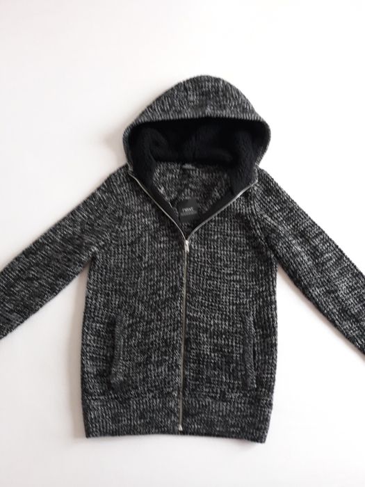 Cardigan cu glugă imblănită Next