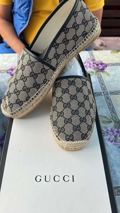 Espadrile GUCCI GG Canvas Originale NOI Nepurtate EU 42.5 + Cutie