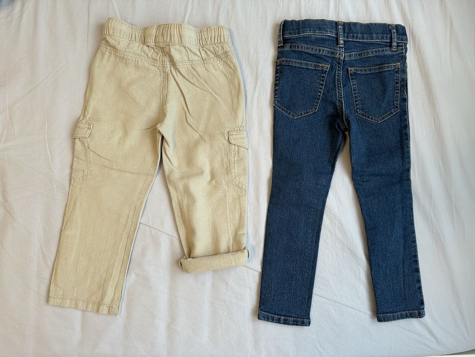 Lot 4 pantaloni lungi H&M, Mothercare, Mayoral + geaca blugi, 98 cm