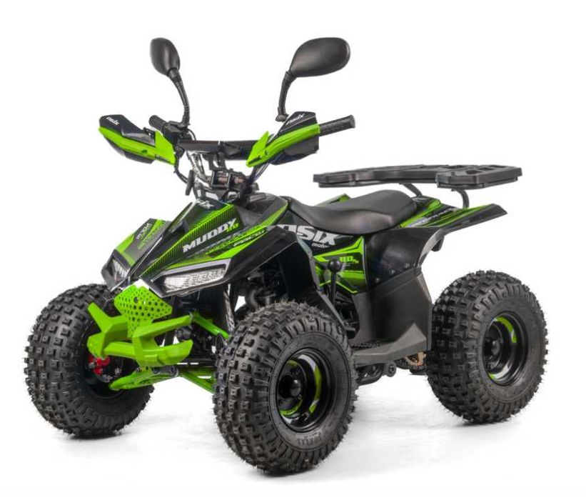 Atv copii Asix Muddy A2 110cc, roti 7 inch, 1+1 viteze, negru/verde