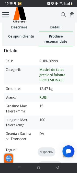 Se vinde mașină de tăiat Ruby 100cm
