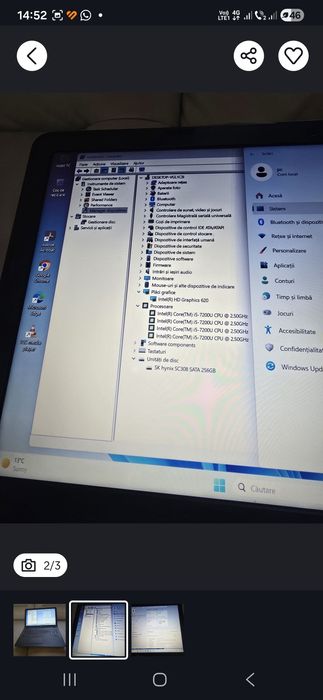 Laptop HP 250 G6, i5-7200, ram 16gb, ssd 256gb, bat 3h