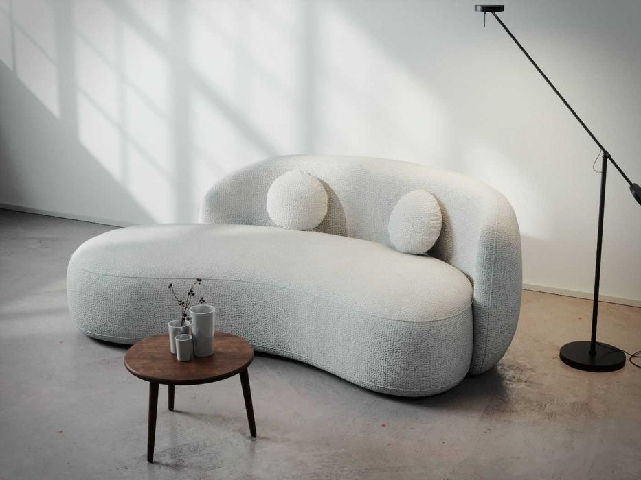 Canapea curbata Lunis crem - Transport Gratuit in 4-10 zile