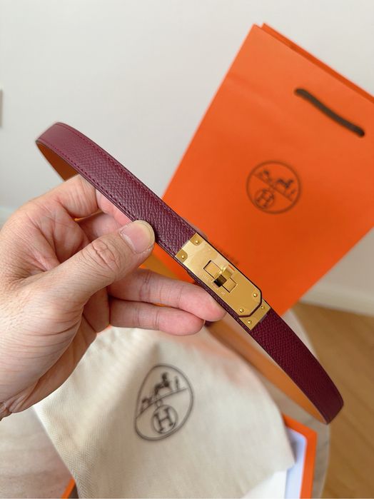 Curea Hermes Kelly ! Piele Epsom Burgundy ! Originala !!!