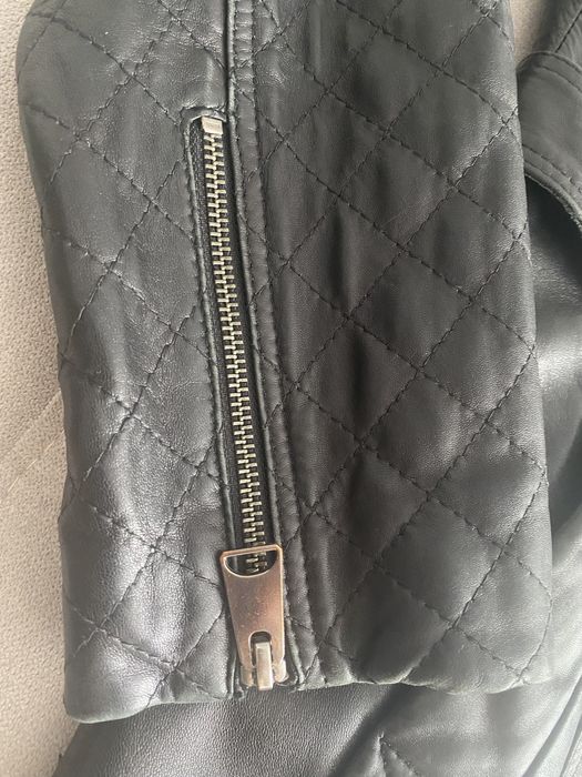 Кожаный тренч-куртка