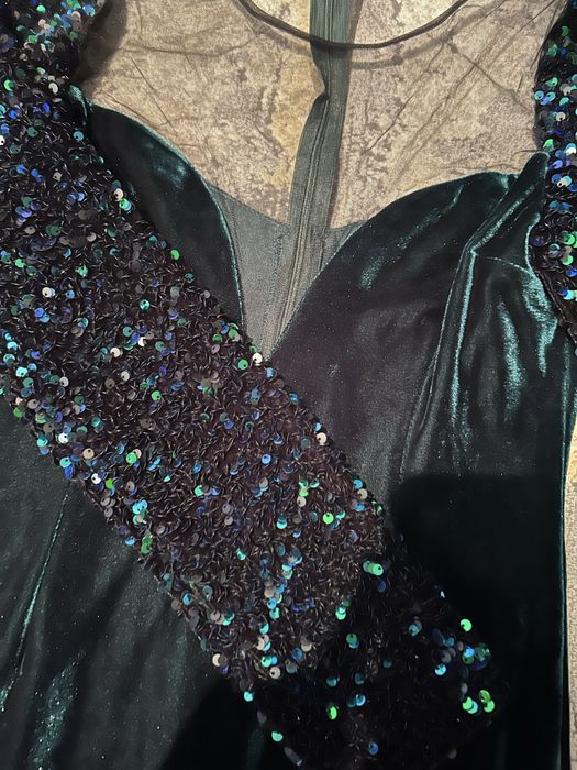 Rochie catifea verde