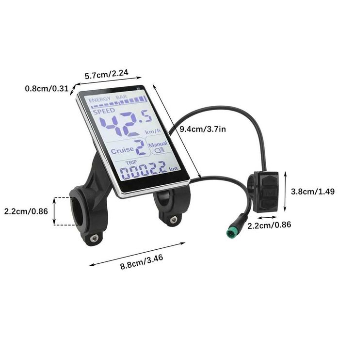 Afișaj LCD pentru bicicletă electrică, contor LCD