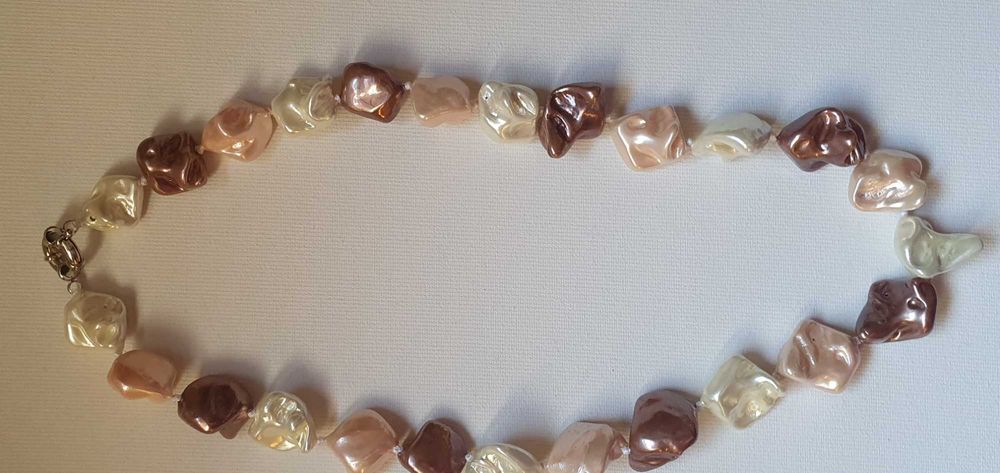 Colier nou perle baroce naturale, extrem de mari