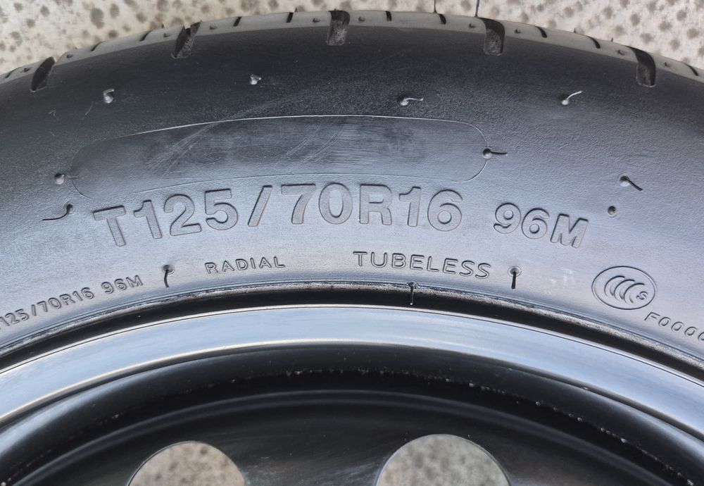 O rezervă slim VW P 125/70 R16 seria 3.5Jx16 ET25,5 - 5x112
