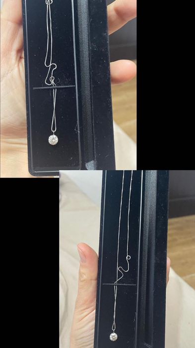 Lanț din platina avand un pandant cu diamant natural