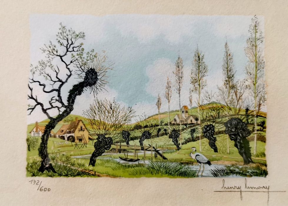 Колекционерски сериграфирани цветни миниатюри 2бр на Анри Льомари  !