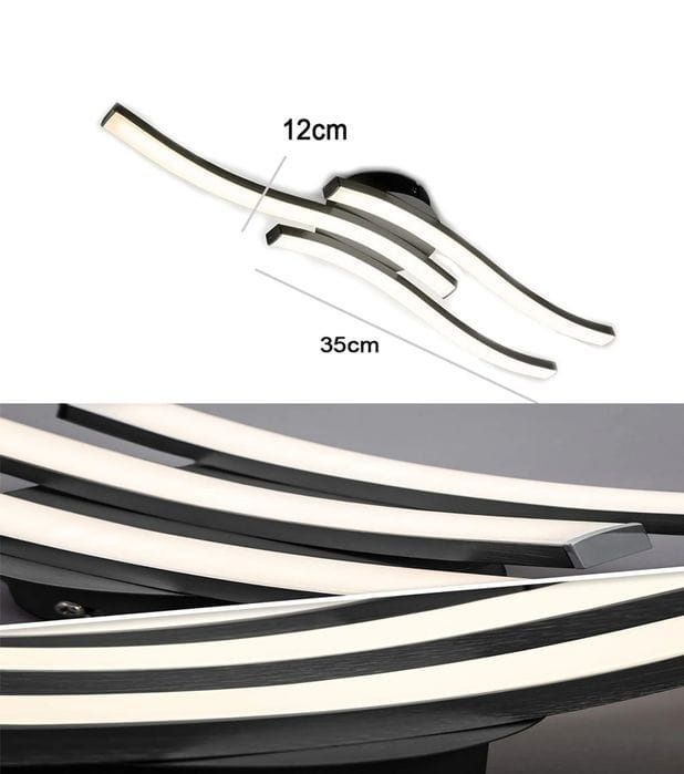 Plafoniera ondulata Flamey, 46cm, spot cu LED reglabil in trei culori