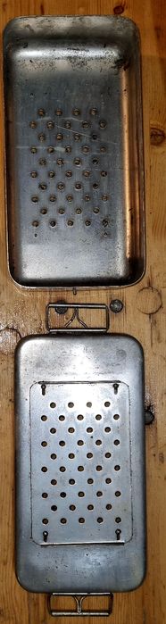 Casetă sterilizare instrumentar medical inox – vintage, rară, perfectă