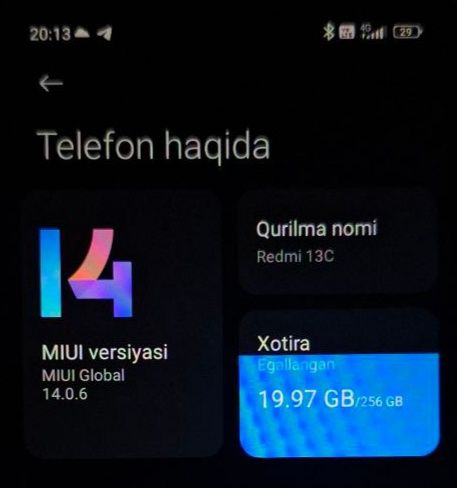 Redmi note 13c 8/256
