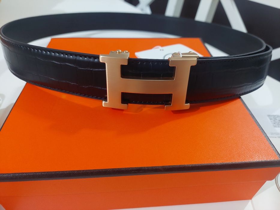 Curea din piele naturala Hermès Constance,  full box!