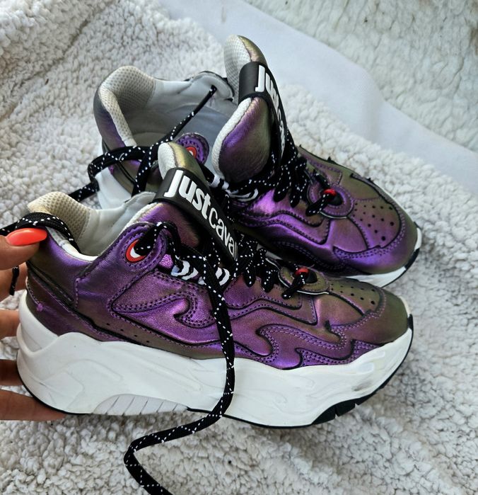 Just Cavalli  оригинални дамски сникърси естествена кожахамелеон 37/38