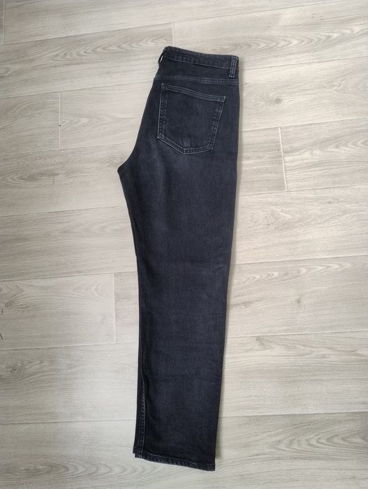 Blugi Zara negru spălat / Washed Black, croială dreaptă / mom fit