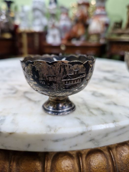 Чифт страхотни антикварни сребърни зарфове