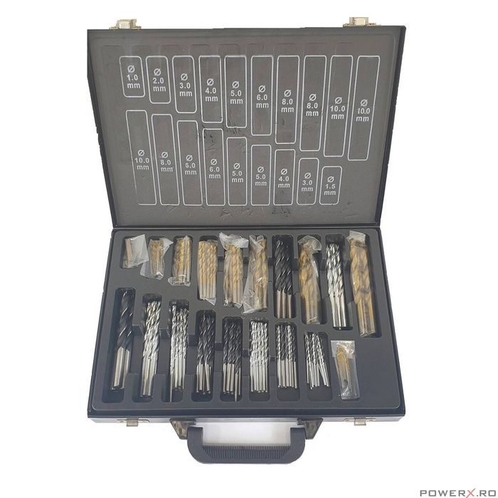 Trusa 160 burghie pt lemn fier beton silver