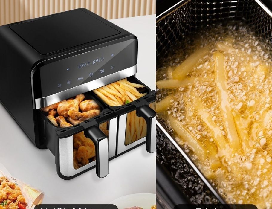 Friteuza dubla cu aer cald Oyajia Airflayer dual zone 2600W