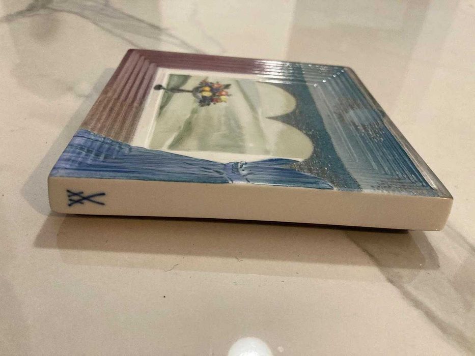 faianta gresie incastrabila tablou Meissen pictat original cu stanta