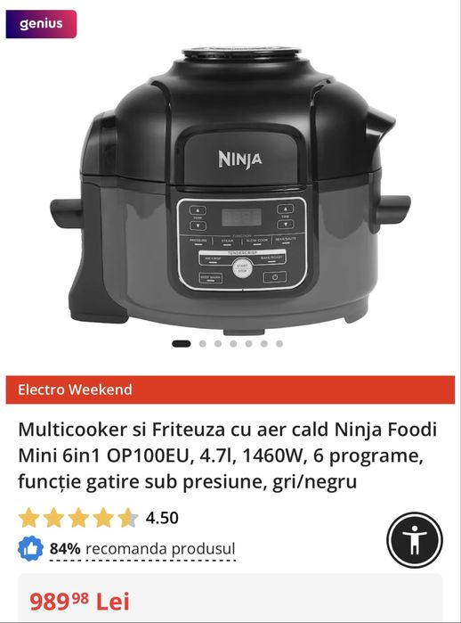 Multicooker si Friteuza cu aer cald Ninja Foodi Mini 6in1