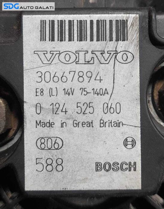 Alternator Bosch 140A 14V Volvo XC70 1 2.5 T B5254T2 2002 - 2007 Cod 0124525060 30667894 [N1262]