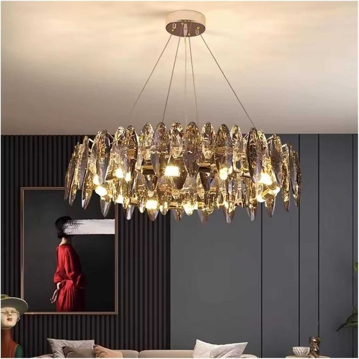 Кристален полилей, ресторант, таванна лампа, вила, осветление, лампи