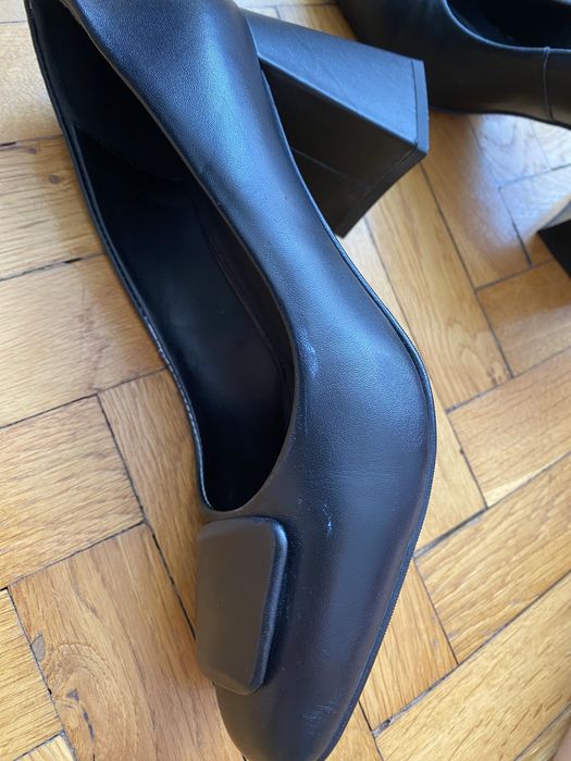 Pantofi din piele Marelbo, toc pătrat, mărimea 37