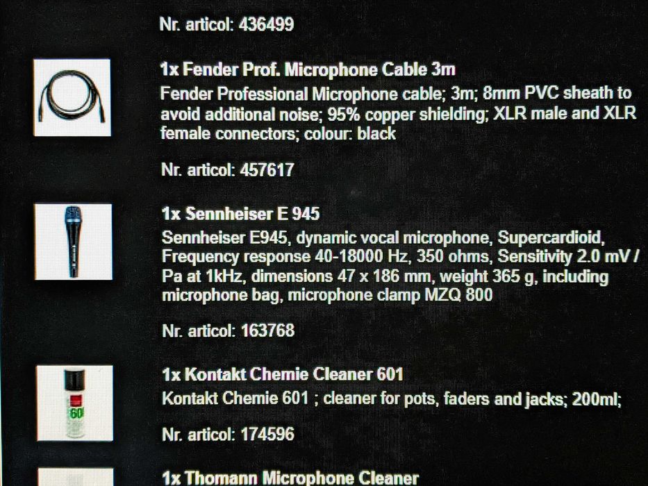 Vand microfon dinamic Sennheiser E 945