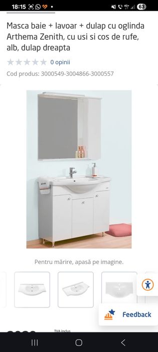 Set masca baie cu lavoar si baterie