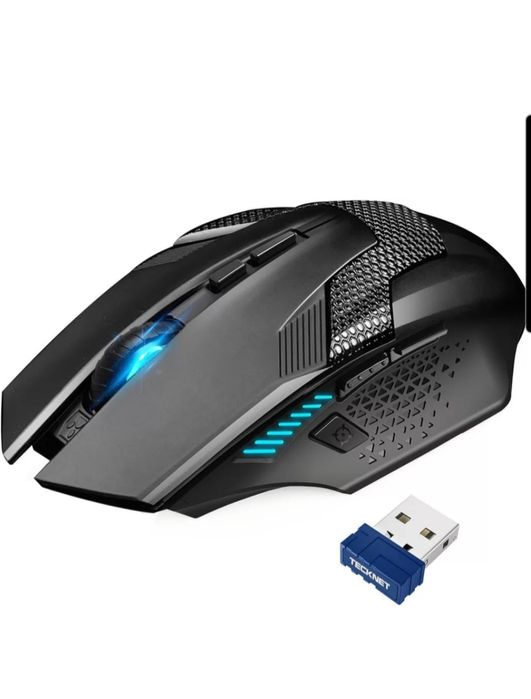 Mouse de gaming wireless TECKNET, ergonomic, cu 8 butoane, 4800 DPI, PC/Mac