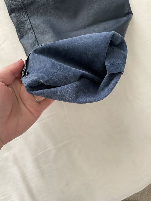 Pantaloni piele naturala mom fit