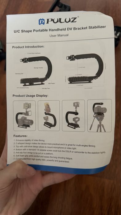 PULUZ U/C Shape Portable Handheld DV Bracket Stabilizer
