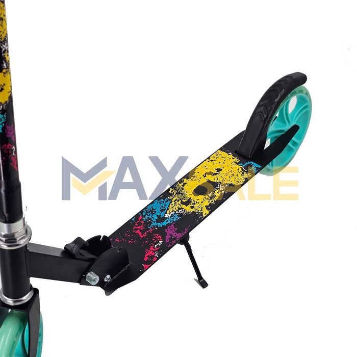 Детска тротинетка скутер scooter сгъваема черно синьо жълто играчки