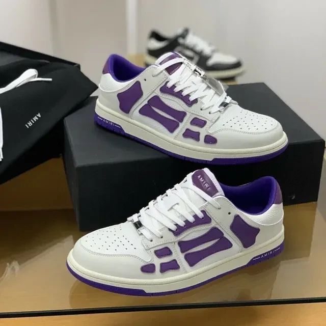 Amiri Skel Top Low Sneakers "White/Purple"