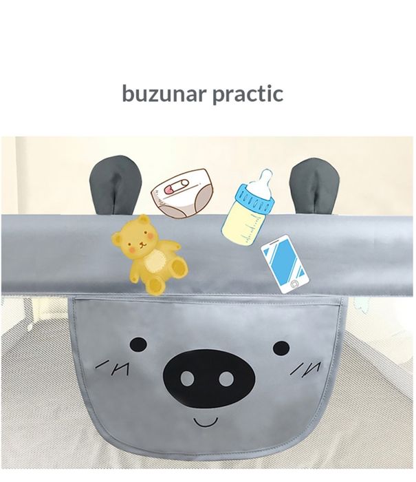 Bariera protectie culisanta pentru pat 140 cm inaltime reglabila 68-98 cm