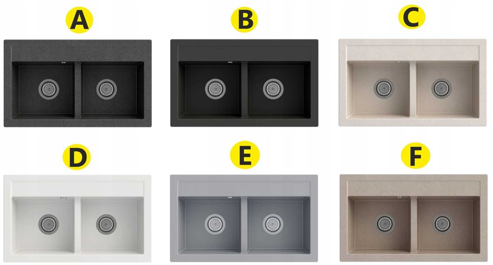 Мултифункционална гранитна мивка с 2 корита Granitan Duet 75см