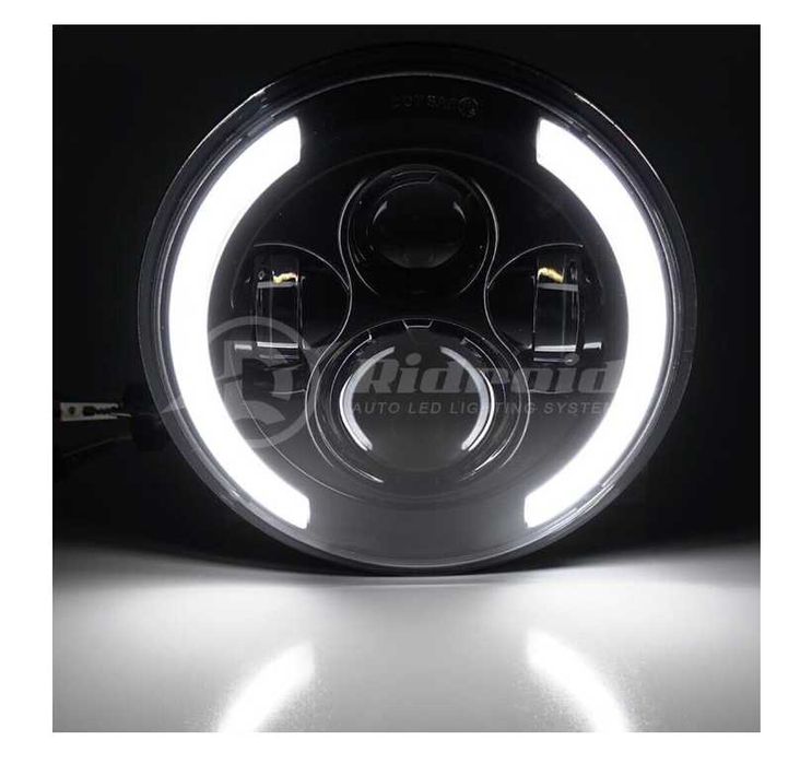 К-т Кръгли LED фарове 7" 70W H4 букса, къси, дълги, дневни и мигач