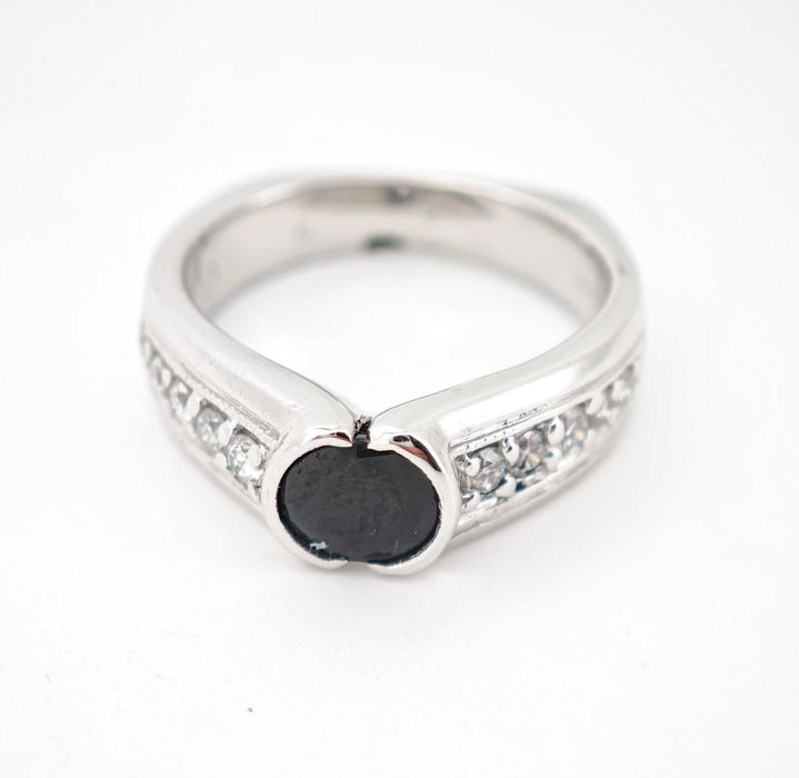 Inel 14k 7,18gr Finelli safir si diamante naturale
