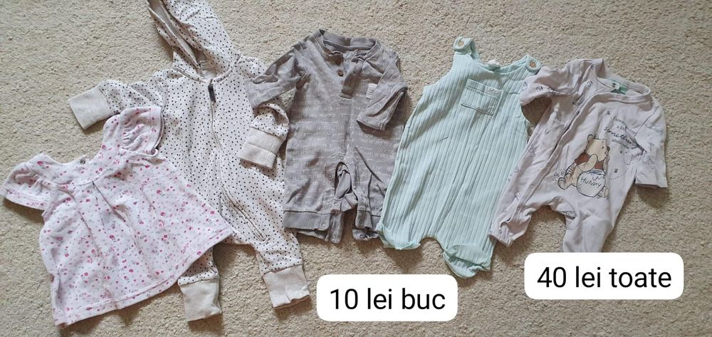 Lot haine bebelusi nou-nascuti marimea 50-56, pentru 0-3 luni
